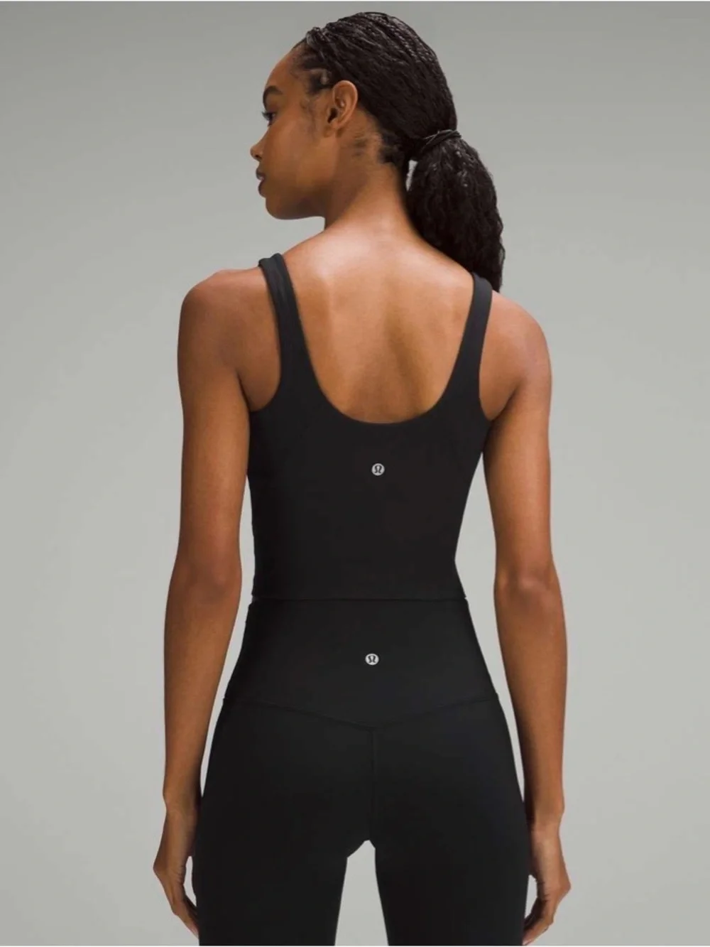 Lululemon Black Ribbed Henley Crop Tank Top - Women